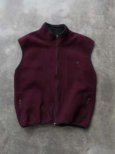 Vintage Burgundy Champion Fleece Vest (2XL)