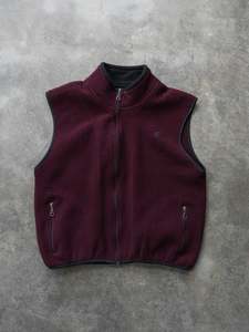 Vintage Burgundy Champion Fleece Vest (S)