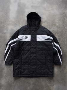 Vintage Black Nike Quilted Hooded Jacket (L)