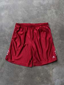 Earth Tones: Vintage Red Adidas Basketball Shorts (L)