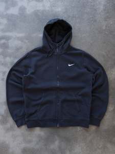 Vintage Navy Nike Zip Hoodie (M)