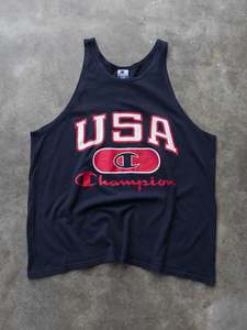Champion: Vintage 90s Navy Champion USA Tank (XL)
