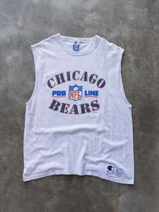 Champion: Vintage 1994 Grey Champion Chicago Bears NFL Tank Top (XL)