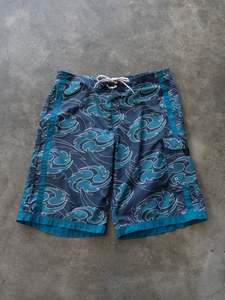 Vintage Blue Wave Nike Swim Shorts (18–20Y)