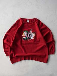 20 Off November 2025 Add To Sale: Vintage Looney Tunes Santa's Wishlist Sweatshirt (XL)
