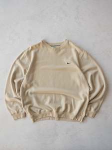 20 Off November 2025 Add To Sale: Vintage Nike Swoosh Cream Sweatshirt (XL)