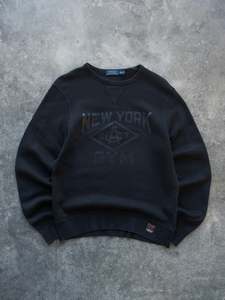 Vintage Black Polo Ralph Lauren New York Gym Sweatshirt (S)