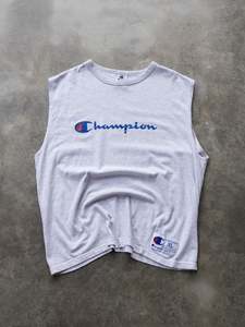 Vintage 90s Grey Champion Spell Out Tank (XL)