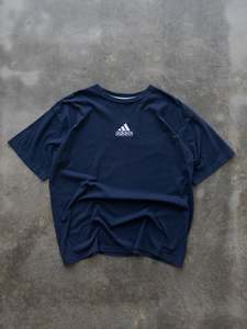 All Vintage2: Vintage Navy Adidas Basketball Tee (XL)