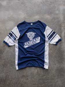 Surf And Skate: Vintage 80s Blue Kentucky Wildcats Ringer Tee (XL)