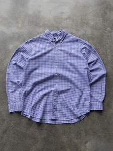 Vintage Shirts: Vintage Blue & Purple Ralph Lauren Gingham Check Shirt (L)
