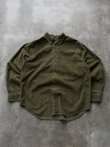 Vintage 00s Olive Nautica Corduroy Shirt (L)