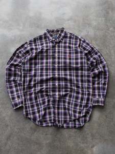 Vintage Shirts: Vintage Black & Purple Ralph Lauren Check Shirt (L)