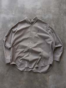 Vintage Shirts: Vintage 90s Taupe Ralph Lauren Shirt (XL)