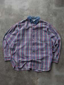 Vintage 90s Blue Gitano Plaid Flannel Shirt (XL)