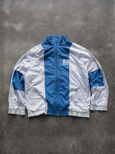 Vintage Jackets: Vintage Blue & White Puma Track Jacket (L)