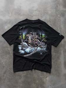 Graphic Tees: Vintage 1994 Black Stand Out Designs Warrior Graphic Tee (XL)