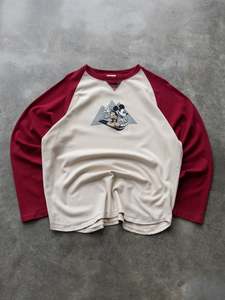 Earth Tones: Vintage 90s Mickey Mouse Raglan Sweatshirt (L)