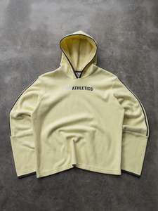 Vintage 00s Yellow Nike Athletics Fleece Hoodie (12-14Y)