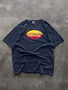 Vintage 90s Navy Tommy Jeans Logo Tee (L)