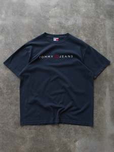 Vintage 00s Navy Tommy Jeans Embroidered Tee (M)