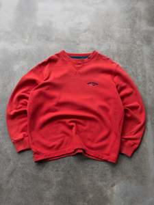 Vintage 00s Red Tommy Hilfiger Spell Out Sweatshirt (L)