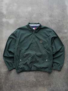 Vintage 90s Green Tommy Hilfiger Harrington Jacket (L)
