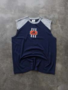 Adidas: Vintage Navy & Grey Adidas Graphic Tank (L)