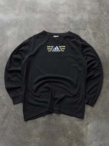 Vintage 90s Black Adidas Graphic Long Sleeve (M)