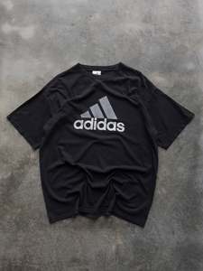 Vintage Black Adidas Logo Tee (XL)