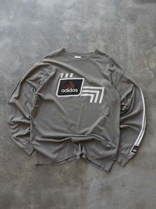 Vintage 90s Grey Adidas Equipment Long Sleeve (XL)