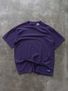 Vintage 90s Purple Adidas Mock Neck Tee (M)