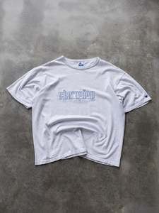 Champion: Vintage 90s Grey Champion Spell Out Tee (XL)