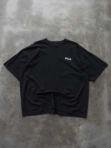 Fila: Vintage 90s Black Fila Spell Out Tee (XL)