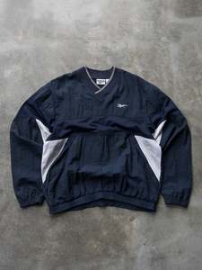 Reebok: Vintage 90s Navy Reebok Mesh Panel Windbreaker (M)