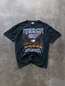 Vintage Harley Davidson: Vintage Faded Black 2005 Sturgis Rally Eagle Tee (M)