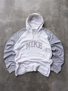 Vintage 00s White & Grey Nike Hoodie (XL)