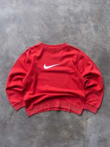 Vintage 00s Red Nike Swoosh Sweatshirt (12-13Y)
