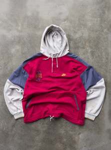 Vintage Nike: Vintage 90s Red & Blue Nike Hoodie (L)
