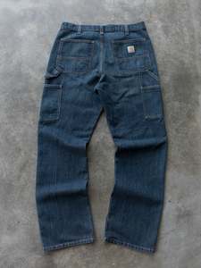Vintage Dark Blue Carhartt Carpenter Jeans (W34)