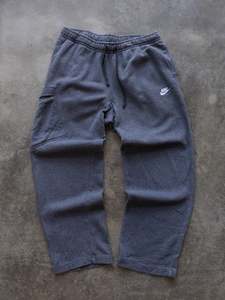 Vintage Bottoms: Vintage 00s Grey Nike Cargo Sweatpants (L)