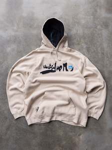 Vintage Cream Quiksilver Spell Out Hoodie (L)