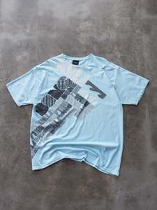 Surf And Skate: Vintage Baby Blue Billabong Graphic Tee (XL)