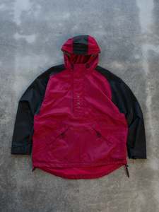 Vintage Red and Black Nike Pullover Anorak Jacket (L)