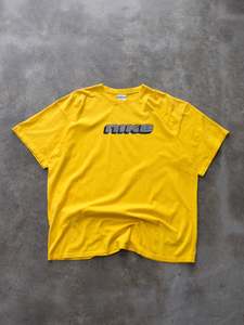Graphic Tees: Vintage 00s Yellow Nike Spell Out Graphic Tee (XL)