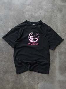 Graphic Tees: Vintage 00s Black Reebok Basketball Graphic Tee (XL)