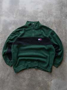 Fleece: Vintage 00s Green Tommy Hilfiger Fleece (L)