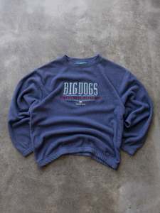 Vintage 00s Blue Big Dogs Spell Out Fleece Sweatshirt (M)