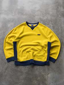 Vintage 00s Yellow & Navy Tommy Jeans Fleece Sweatshirt (M)