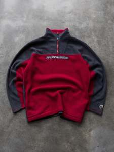 Fleece: Vintage 00s Nautica Jeans Quarter Zip Fleece (L)